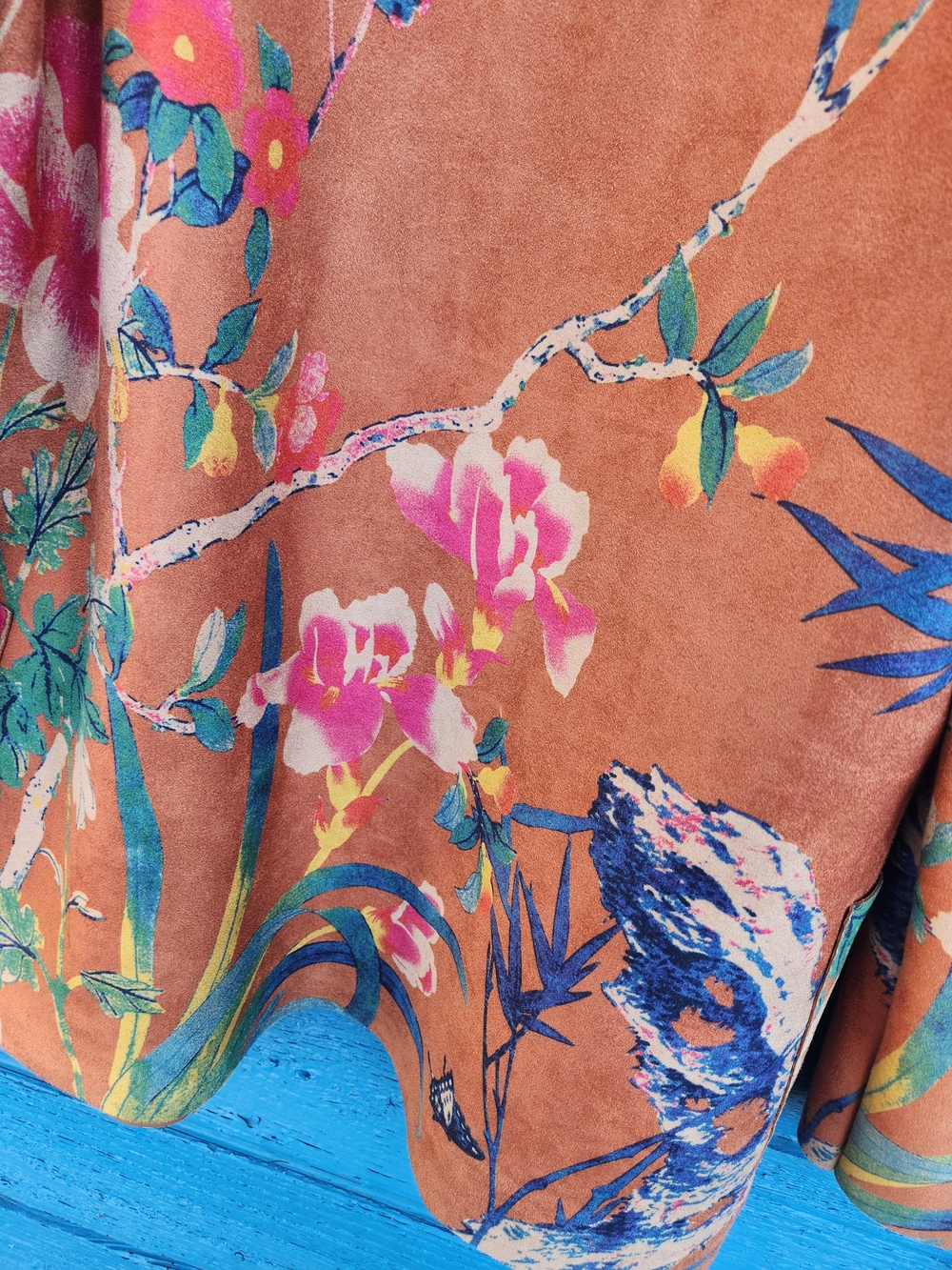 FDJ Floral Rust Open-Front Blazer - Picture 6 of 9